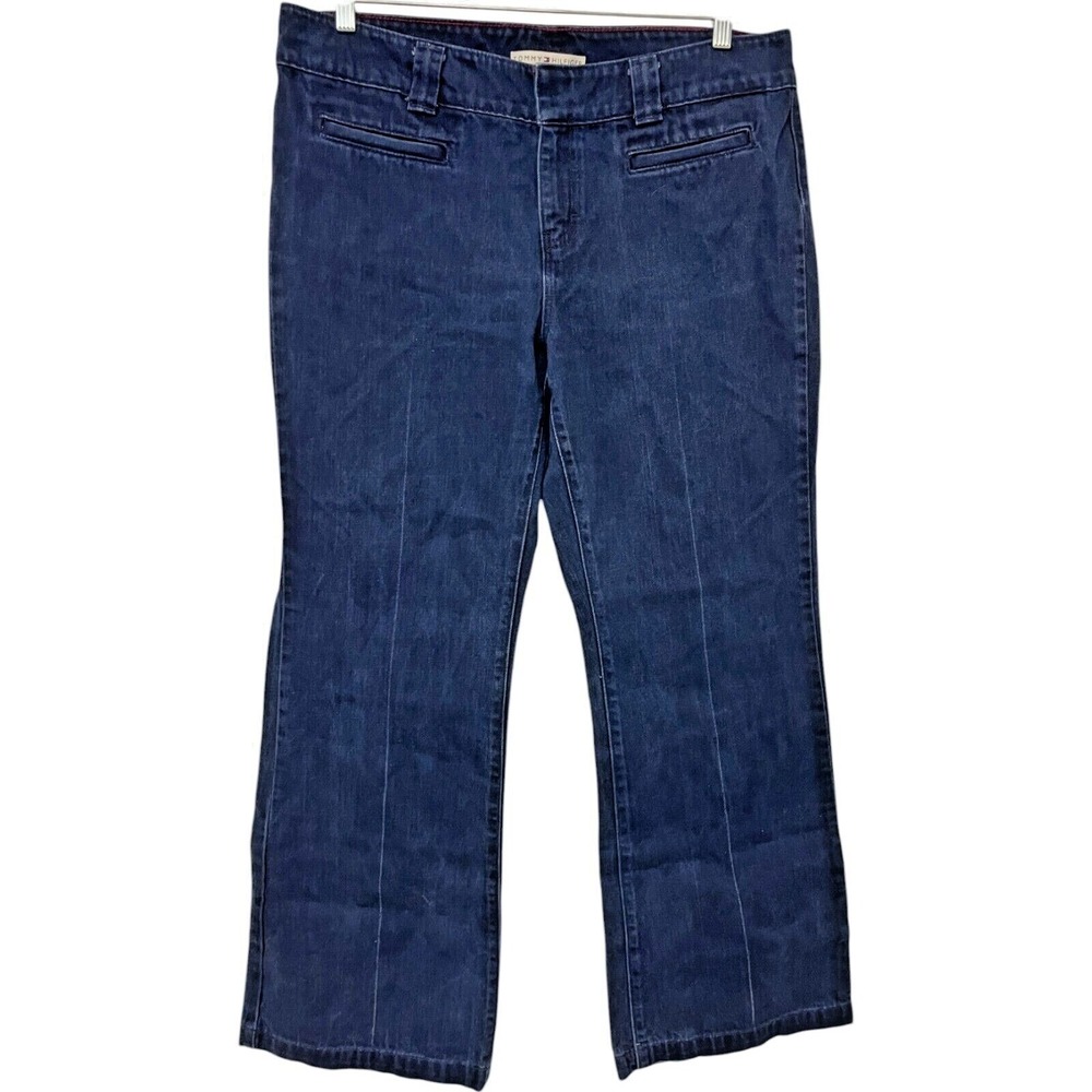 Vintage Y2K Tommy Hilfiger Flared Jeans Womens 38x30‎ Blue Denim 11" Leg Opening